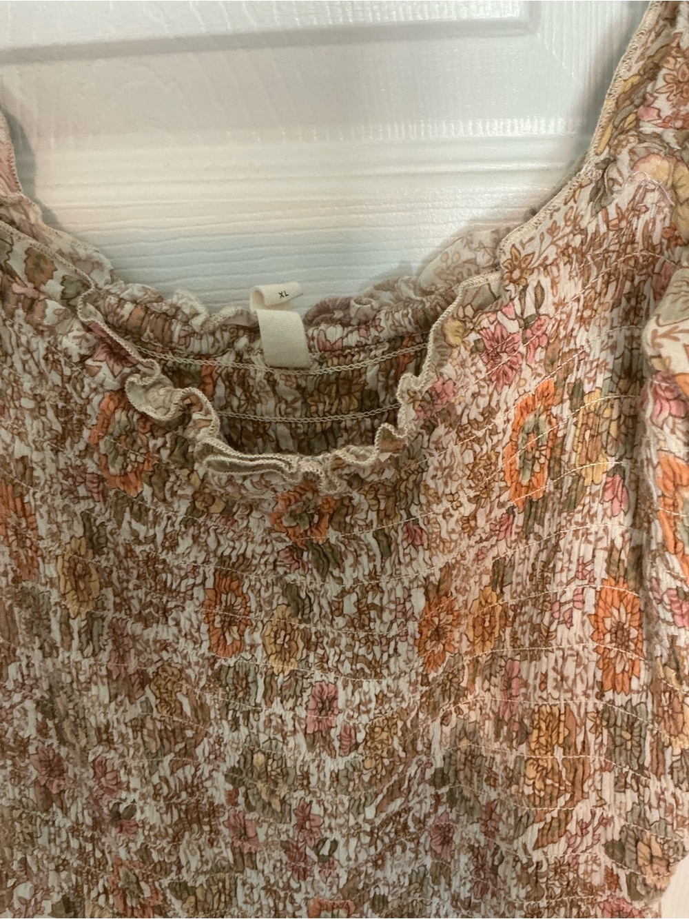 Spell Floral Smocked Midi Dress in Beige and Rust - Picture 4 of 6